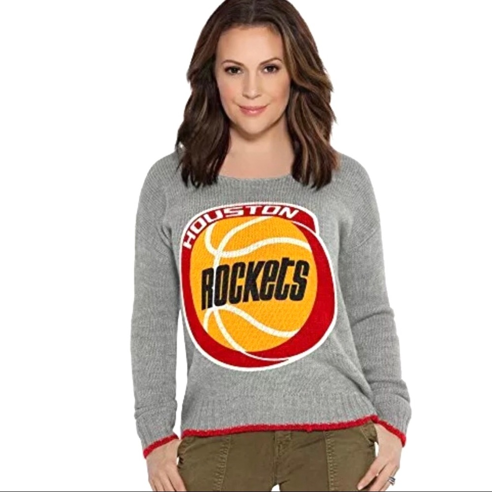 Houston Rockets  Womens Sweater Size Small All Laced Up Touch Alyssa Milano New